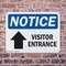 Signmission Visitor Entrance Up Arrow OSHA Notice Sign, Plastic, 10in W x 7in L, 2PK OS-2PACK-NS-P-710-L-18881 - alternate 2
